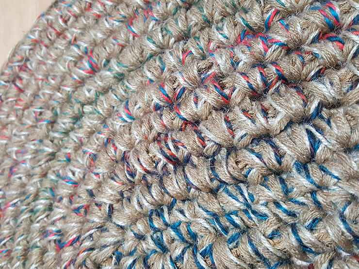 手編みの玄関マット