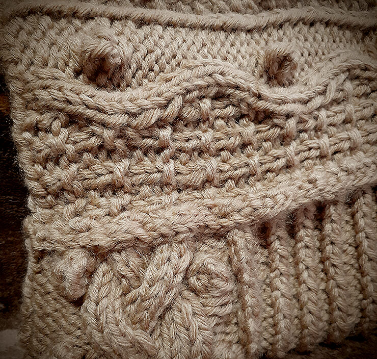 模様編みのサコッシュ